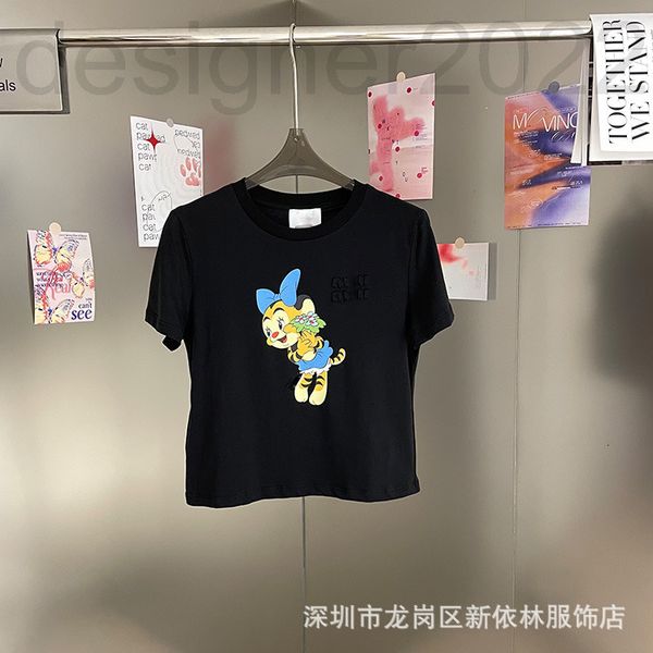 women's t-shirt designer nanyou high version miu22 spring and summer tiger sister printing three-dimensional letter paste cloth round n, White
women's t-shirt designer nanyou high version miu22 spring and summer tiger sister printing three-dimensional letter paste cloth round n, White