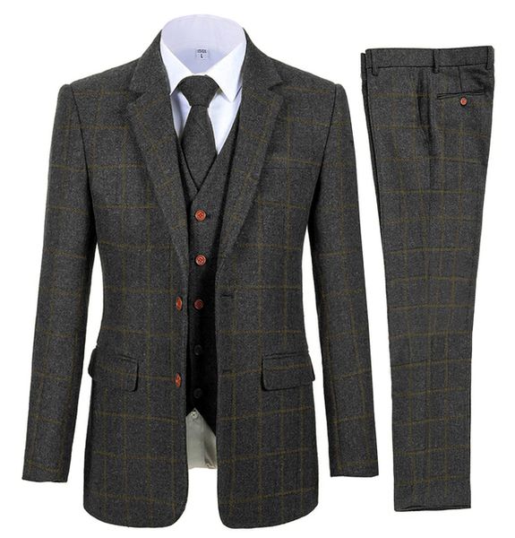 2022 men's 3 piece suits bussiness tuxedos formal notch lapel groomsmen woolen plaid tuxedos for party activities wedding (blazer+vest+, Black;gray
2022 men's 3 piece suits bussiness tuxedos formal notch lapel groomsmen woolen plaid tuxedos for party activities wedding (blazer+vest+, Black;gray
