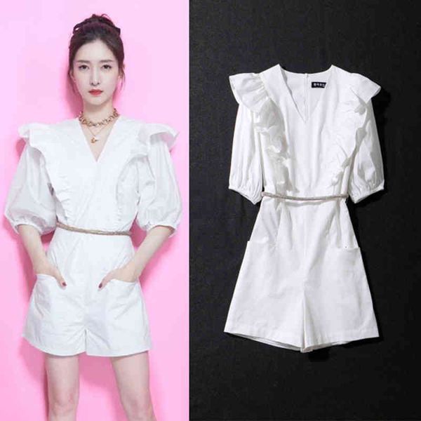 women's jumpsuits & rompers same style of stars summer casual in lady temperament ruffle v-neck women's wear, Black;white
women's jumpsuits & rompers same style of stars summer casual in lady temperament ruffle v-neck women's wear, Black;white