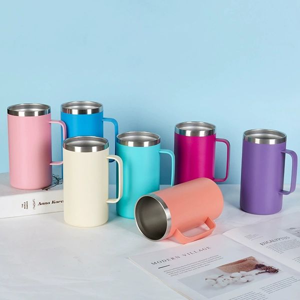 stainless steel spray 24oz Mug vacuum insulation handle coffee cup portable office business gift cup, White
stainless steel spray 24oz Mug vacuum insulation handle coffee cup portable office business gift cup, White
