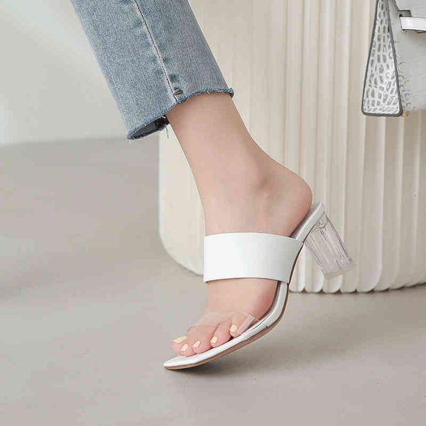 slippers summer standing position c ~ transparent pvc fashionable high-heeled sandals for women to wear outside in, Black
slippers summer standing position c ~ transparent pvc fashionable high-heeled sandals for women to wear outside in, Black