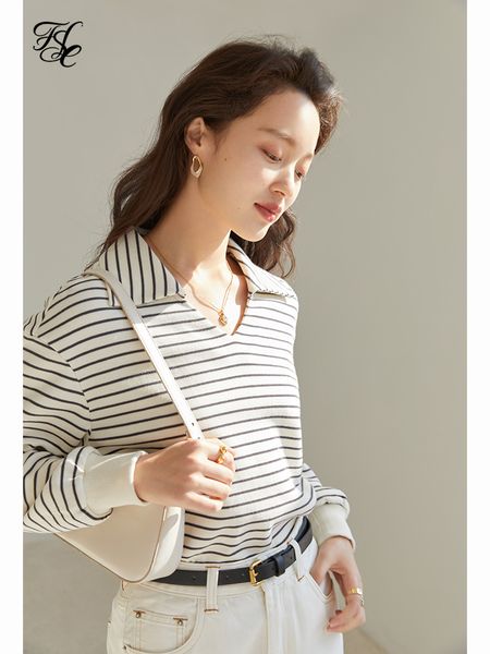 fsle polo collar striped women's spring loose casual full slevee casual loose sweatshirt women 220815, Black
fsle polo collar striped women's spring loose casual full slevee casual loose sweatshirt women 220815, Black