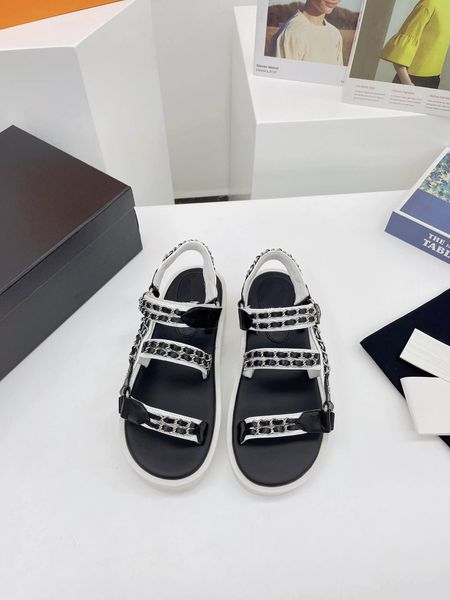 spring/summer 2022 new small fragrance beach sandals leather chain thick bottomed with raised foamy sole, Black
spring/summer 2022 new small fragrance beach sandals leather chain thick bottomed with raised foamy sole, Black