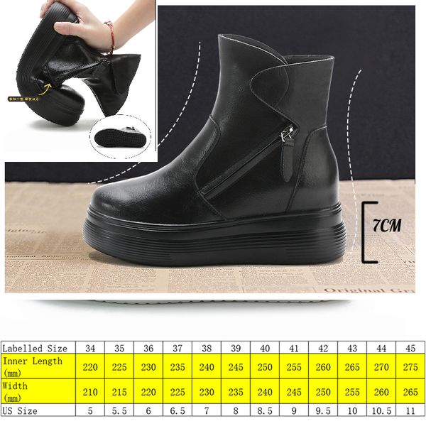 5cm women ankle boots genuine leather platform wedge heel spring autumn warm fur winter women fashion boots snow shoes, Black;yellow
5cm women ankle boots genuine leather platform wedge heel spring autumn warm fur winter women fashion boots snow shoes, Black;yellow