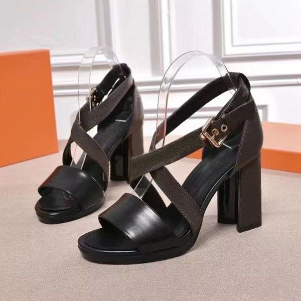 classic high heeled sandals party 100% leather women dance shoe designer letter heels 10cm lady metal belt buckle thick heel woman shoes lar, Black
classic high heeled sandals party 100% leather women dance shoe designer letter heels 10cm lady metal belt buckle thick heel woman shoes lar, Black