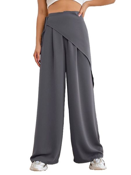 high waist knot side wide leg pants r1zb#, Black;white
high waist knot side wide leg pants r1zb#, Black;white