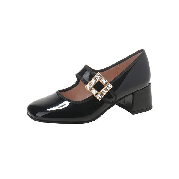 women's mary janes monk strap shoes luxury pumps brand designer lady's chunky heels, Black
women's mary janes monk strap shoes luxury pumps brand designer lady's chunky heels, Black