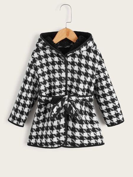 toddler boys houndstooth drop shoulder contrast binding hooded belted tweed overcoat she, Blue;gray
toddler boys houndstooth drop shoulder contrast binding hooded belted tweed overcoat she, Blue;gray