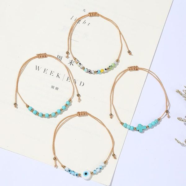 trend white blue evil eye strand bead rope bracelets string cross for friends female summer holiday jewelry, Black
trend white blue evil eye strand bead rope bracelets string cross for friends female summer holiday jewelry, Black