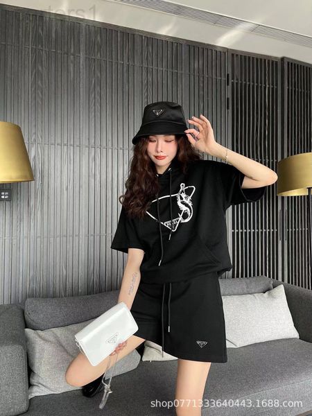 women's hoodies & sweatshirts designer p home 22 early spring new mermaid pattern clothes short sleeved hoodie with elastic waist short, Black
women's hoodies & sweatshirts designer p home 22 early spring new mermaid pattern clothes short sleeved hoodie with elastic waist short, Black