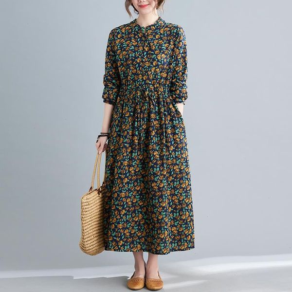 spring dress arrival cotton linen print floral vintage dres travel casual prairie chic autumn, Black;gray
spring dress arrival cotton linen print floral vintage dres travel casual prairie chic autumn, Black;gray