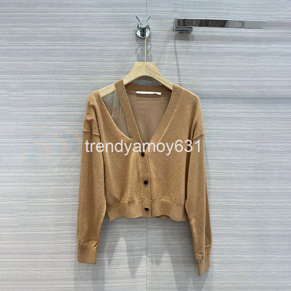 women's knits & tees early spring product niche design diagonal shoulder splicing mesh off single breasted fashion knitted wool cardiga, White
women's knits & tees early spring product niche design diagonal shoulder splicing mesh off single breasted fashion knitted wool cardiga, White