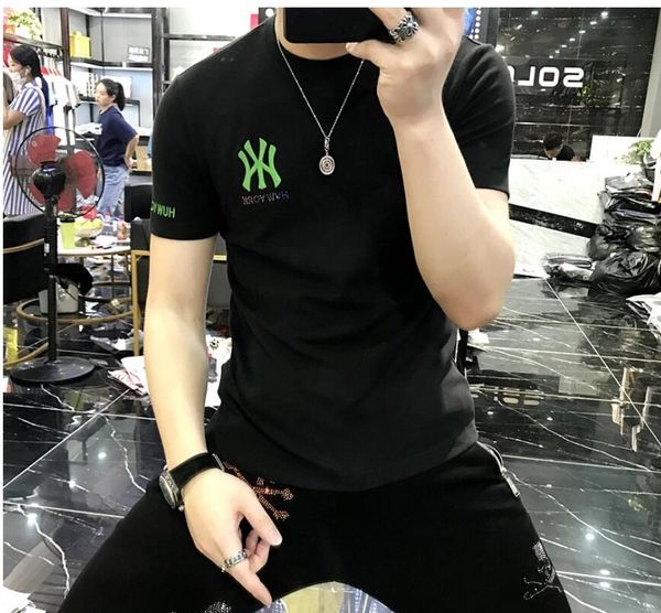 european station 2022 men's summer new letter embroidery short-sleeved t-shirt bottoming shirt net red tide brand slim men's short, White;black
european station 2022 men's summer new letter embroidery short-sleeved t-shirt bottoming shirt net red tide brand slim men's short, White;black