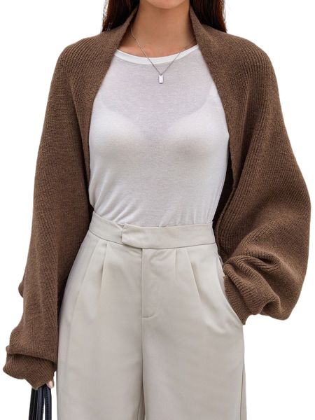 dazy batwing sleeve open front cardigan 98g0#, White;black
dazy batwing sleeve open front cardigan 98g0#, White;black