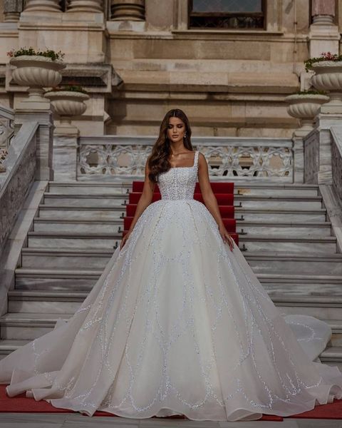 stunning beads crystals wedding dresses square neck bridal gowns lace appliques sleeveless princess bridal dress custom made, White
stunning beads crystals wedding dresses square neck bridal gowns lace appliques sleeveless princess bridal dress custom made, White