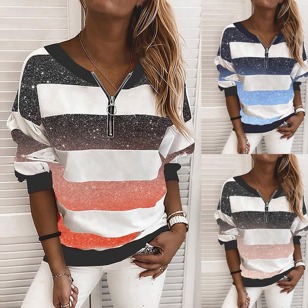 spring and summer new women's european and american loose stripe printing v-neck long sleeve t-shirt vests f3es#, White
spring and summer new women's european and american loose stripe printing v-neck long sleeve t-shirt vests f3es#, White