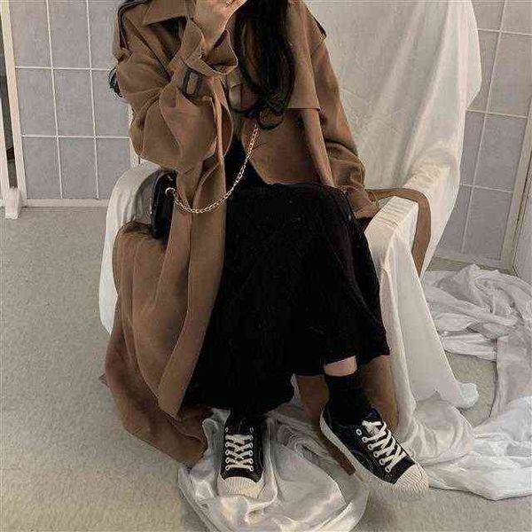 women's trench coats women england style solid all-match cuff-sashes medium-long winter female bf ulzzang ladies casual streetwear chic, Tan;black
women's trench coats women england style solid all-match cuff-sashes medium-long winter female bf ulzzang ladies casual streetwear chic, Tan;black