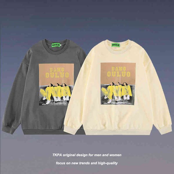 tkpa american portrait oil painting long sleeve round neck sweater for men and women in autumn, Black 
tkpa american portrait oil painting long sleeve round neck sweater for men and women in autumn, Black