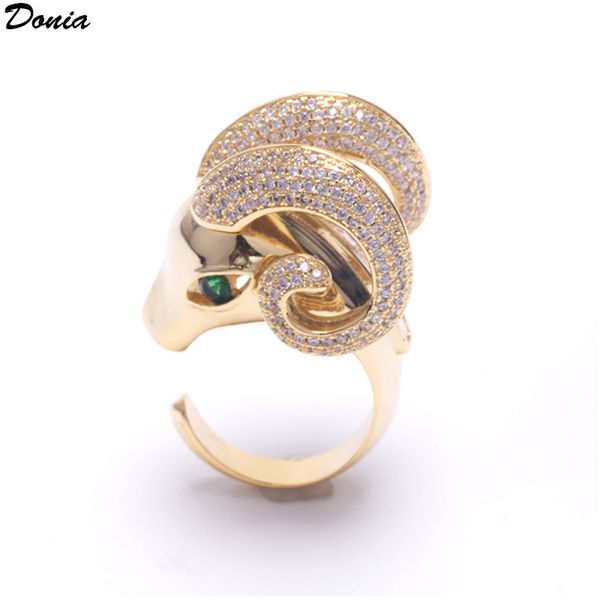 donia jewelry luxury ring fashion set sheep head titanium micro-inlaid zircon european and american creative designer gifts with box, Silver
donia jewelry luxury ring fashion set sheep head titanium micro-inlaid zircon european and american creative designer gifts with box, Silver