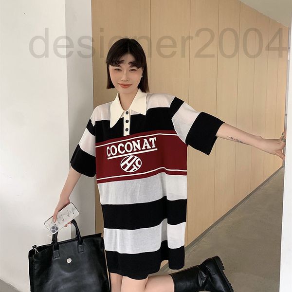 casual dresses designer summer fashion new loose polo collar contrast stripe stitching letter print thin knit dress women b8j9, Black;gray
casual dresses designer summer fashion new loose polo collar contrast stripe stitching letter print thin knit dress women b8j9, Black;gray