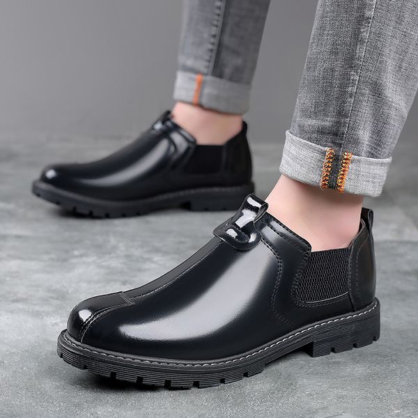large size man boot tooling shoes elastic boots with back loop round toe loafer, Black
large size man boot tooling shoes elastic boots with back loop round toe loafer, Black