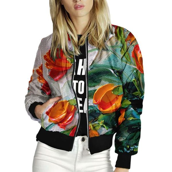 women's jackets women floral printed ladies zipper up bomber outwear spring autumn long sleeve short thin slim casual street style coat, Black;brown
women's jackets women floral printed ladies zipper up bomber outwear spring autumn long sleeve short thin slim casual street style coat, Black;brown