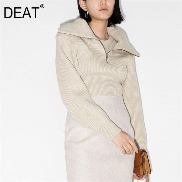 deat new autumn and winter fashion casual solid zipper high collar wool sweater simple long sleeve thick sweater women sg003 210203, White;black
deat new autumn and winter fashion casual solid zipper high collar wool sweater simple long sleeve thick sweater women sg003 210203, White;black
