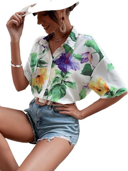 floral print drop shoulder 42mb#, White
floral print drop shoulder 42mb#, White