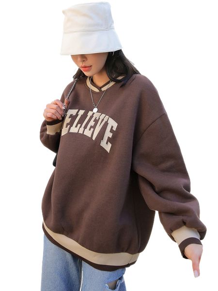 dazy letter embroidery drop shoulder striped trim thermal lined sweatshirt r11g#, Black
dazy letter embroidery drop shoulder striped trim thermal lined sweatshirt r11g#, Black