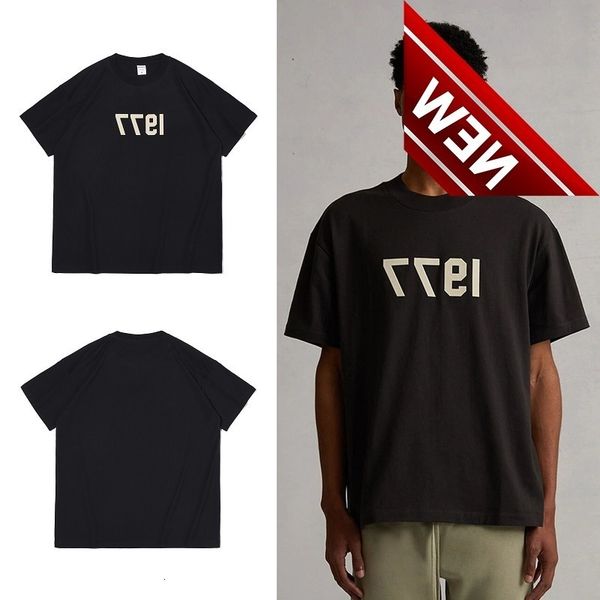 american style fog double thread essentials 1977 flocking printing high street loose men's short sleeve t-shirt, White;black
american style fog double thread essentials 1977 flocking printing high street loose men's short sleeve t-shirt, White;black