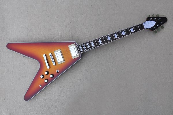 factory flying v sunburst electric guitar with mahogany body and neck,chrome hardware,rosewood fingerboard, can be customized
factory flying v sunburst electric guitar with mahogany body and neck,chrome hardware,rosewood fingerboard, can be customized