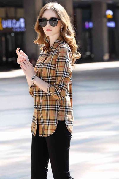 fashion burbe 2022 autumn new british style sub shirt elegant intellectual fashion brand ins women's, White 
fashion burbe 2022 autumn new british style sub shirt elegant intellectual fashion brand ins women's, White