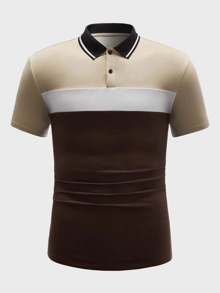 men color block polo shirt n61q#, White;black
men color block polo shirt n61q#, White;black