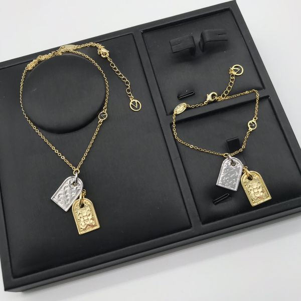 designer necklace bracelet luxury brand l set jewelry fashion vintage chain jewelry ladies valentine's day gift2, Black
designer necklace bracelet luxury brand l set jewelry fashion vintage chain jewelry ladies valentine's day gift2, Black