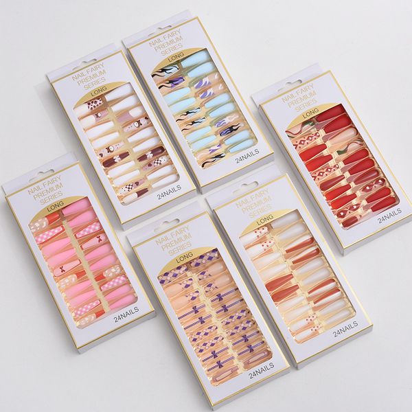 24pcs/set full cover french fake nails european and american style long ballet artificial nails manicure supplies, Red;gold
24pcs/set full cover french fake nails european and american style long ballet artificial nails manicure supplies, Red;gold