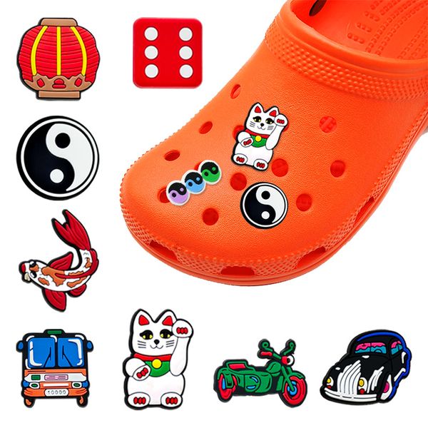 moq 100pcs national tide tai chi pattern croc jibz 2d soft pvc shoe charms accessories buckles clog shoe decorations fit men women garden sh, White;pink
moq 100pcs national tide tai chi pattern croc jibz 2d soft pvc shoe charms accessories buckles clog shoe decorations fit men women garden sh, White;pink