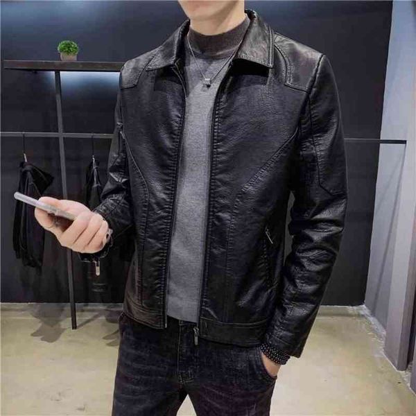 2021 spring autumn men's new slim casual pu leather coats male solid color motorcycle outwear men faux leather jackets o570 t220728, Black
2021 spring autumn men's new slim casual pu leather coats male solid color motorcycle outwear men faux leather jackets o570 t220728, Black