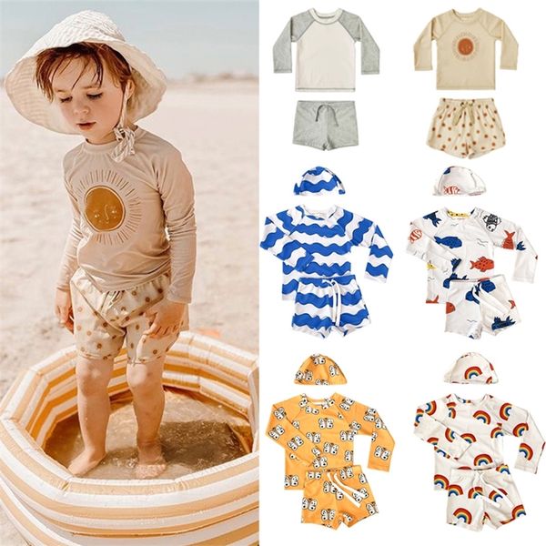 boys swimsuits upf 50+ brand summer two piece children swimwear long sleeve with cap toddler girl bathing beach baby clothes 220425, Blue
boys swimsuits upf 50+ brand summer two piece children swimwear long sleeve with cap toddler girl bathing beach baby clothes 220425, Blue