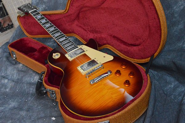 lp electric guitar, wood-colored mahogany body, flaming maple guitar, custom accepted
lp electric guitar, wood-colored mahogany body, flaming maple guitar, custom accepted