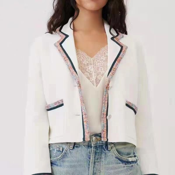 blv118 women's suits & blazers french spring and summer women's wear small fragrant wool knitted suit collar short coat, White;black
blv118 women's suits & blazers french spring and summer women's wear small fragrant wool knitted suit collar short coat, White;black