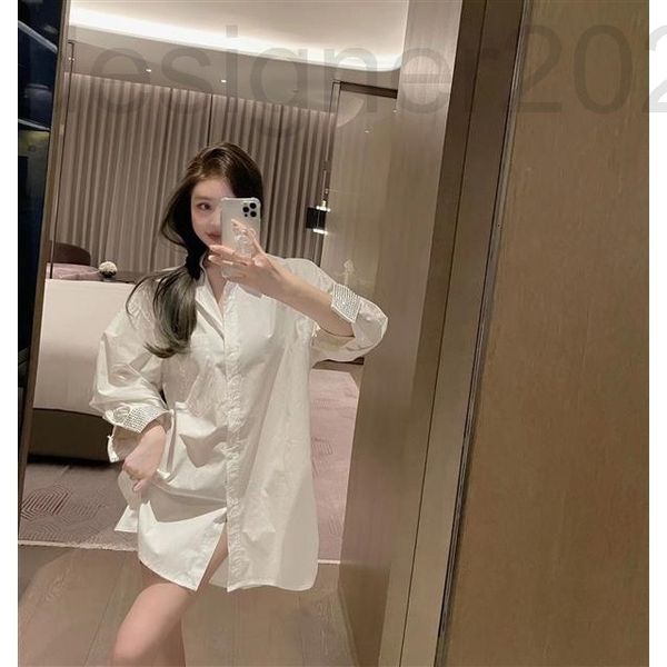women's sweaters designer chaopai 22 early spring fashion foreign style cuff drill pleated mesh sleeve lapel shirt f87n, White;black
women's sweaters designer chaopai 22 early spring fashion foreign style cuff drill pleated mesh sleeve lapel shirt f87n, White;black
