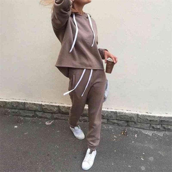 women casual sets fashion hooded sweatshirtsolid long pants sets women clothing suits female tracksuit 2pcs sets 210331, White
women casual sets fashion hooded sweatshirtsolid long pants sets women clothing suits female tracksuit 2pcs sets 210331, White