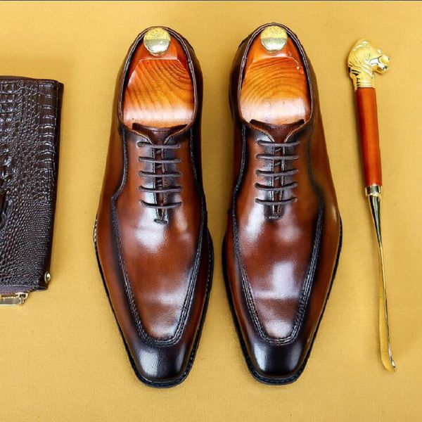 luxury men genuine leather shoes lace up wedding office business pointed toe formal dress oxford shoes da44, Black
luxury men genuine leather shoes lace up wedding office business pointed toe formal dress oxford shoes da44, Black