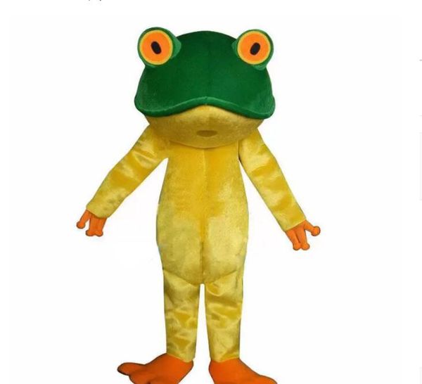 cute frog new professional green frog mascot costume fancy dress, Red;yellow 
cute frog new professional green frog mascot costume fancy dress, Red;yellow