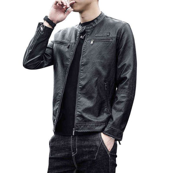men winter casual motorcycle leather jacket men autumn biker fleece lined pu leather jacket coat slim overcoats mens t220728, Black
men winter casual motorcycle leather jacket men autumn biker fleece lined pu leather jacket coat slim overcoats mens t220728, Black