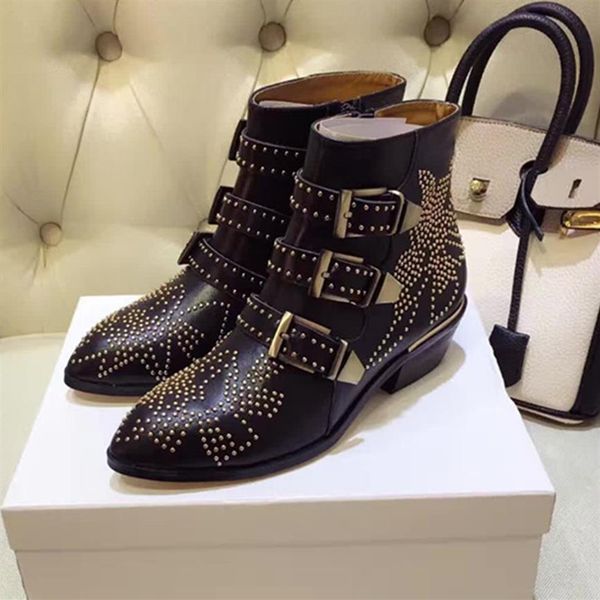 spring&fall lined susanna studded leather buckle ankle boots for women round toe kitten heels shoes women zapatos mujer300w, Black
spring&fall lined susanna studded leather buckle ankle boots for women round toe kitten heels shoes women zapatos mujer300w, Black