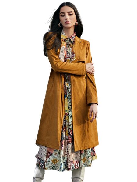 motf premium suede belted coat g7af#, Black
motf premium suede belted coat g7af#, Black