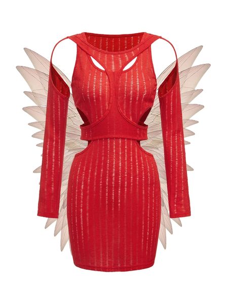 cut out bodycon dress 65ps#, Black;gray