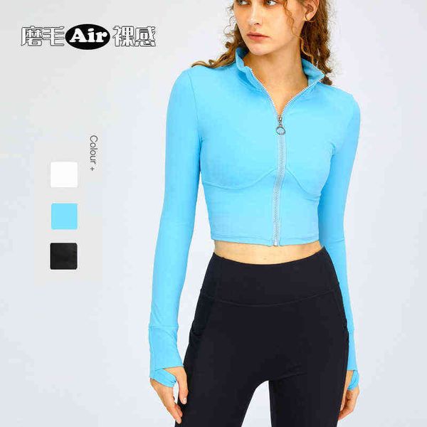 autumn and winter new nude yoga clothes coat women's high neck zipper long sleeve sports fitness, Gray
autumn and winter new nude yoga clothes coat women's high neck zipper long sleeve sports fitness, Gray