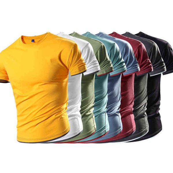 2022 summer new 100% cotton men's solid t-shirt brand fashion causal o-neck oversized t-shirt male classical y220426, White;black
2022 summer new 100% cotton men's solid t-shirt brand fashion causal o-neck oversized t-shirt male classical y220426, White;black